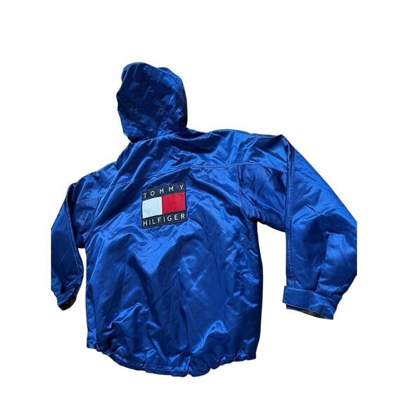 1990S OVERSIZED SHINY BLUE TOMMY HILFIGER PUFFY JACKET YELLOW LINING Men’s XL - Picture 15 of 15